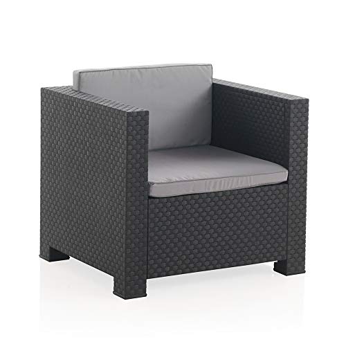 Shaf - Diva | Set Muebles de Jardin de Color Gris Oscuro | Fabricado en España con Materiales Reciclados Shaf - Diva | Set Muebles de Jardin de Color Gris Oscuro | Fabricado en España con Materiales Reciclados