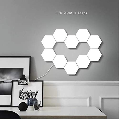 SHAIRMB Paneles Luces TáCtiles, Azulejos IluminacióN Pared, Luces Hexagonales, luz Nocturna TáCtil, Utilizada en Dormitorio, BañO, Sala Estar, DíA NiñOs, DecoracióN NavideñA,Rojo,6 PCS