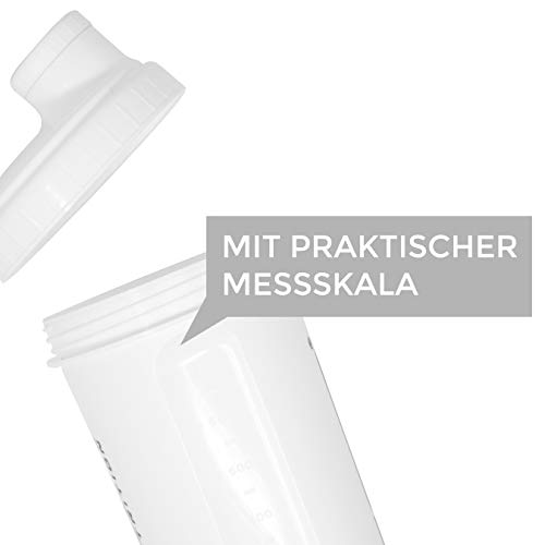 Shaker 700 ml, Preparador de batidos de proteínas y BCAA, libres de BPA y a prueba de vertidos, de la marca de deporte profesional FSA Nutrition - Blanco Shaker 700 ml, Preparador de batidos de proteínas y BCAA, libres de BPA y a prueba de vertidos, de la marca de deporte profesional FSA Nutrition - Blanco
