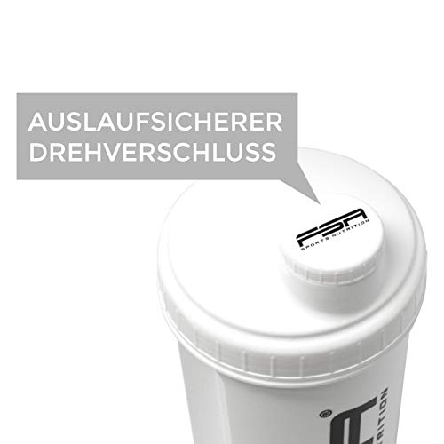Shaker 700 ml, Preparador de batidos de proteínas y BCAA, libres de BPA y a prueba de vertidos, de la marca de deporte profesional FSA Nutrition - Blanco Shaker 700 ml, Preparador de batidos de proteínas y BCAA, libres de BPA y a prueba de vertidos, de la marca de deporte profesional FSA Nutrition - Blanco