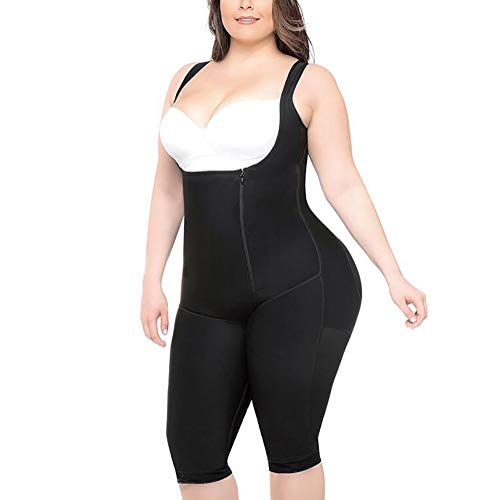 SHANGXIAN Mujer Body Shaper Corsé Entrenador de Cintura Debajo del Busto Bustier Vasco Busto Abierto Control de la Panza Fajas Traje,Black,XL