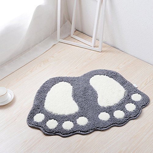 Shanna - Alfombrilla de baño antideslizante, para baño o ducha, alfombra de suelo absorbente, para sala de estar, sofá, cojín, poliéster, Gris, 40 x 60 cm Shanna - Alfombrilla de baño antideslizante, para baño o ducha, alfombra de suelo absorbente, para sala de estar, sofá, cojín, poliéster, Gris, 40 x 60 cm