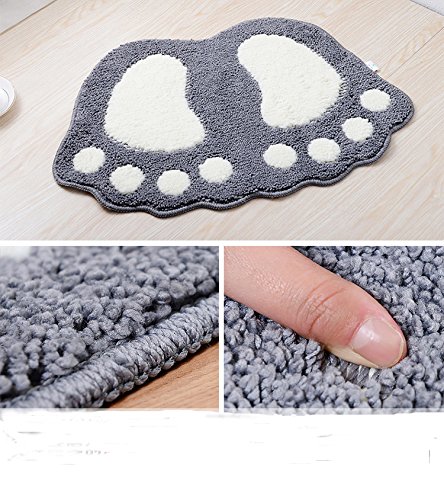 Shanna - Alfombrilla de baño antideslizante, para baño o ducha, alfombra de suelo absorbente, para sala de estar, sofá, cojín, poliéster, Gris, 40 x 60 cm Shanna - Alfombrilla de baño antideslizante, para baño o ducha, alfombra de suelo absorbente, para sala de estar, sofá, cojín, poliéster, Gris, 40 x 60 cm