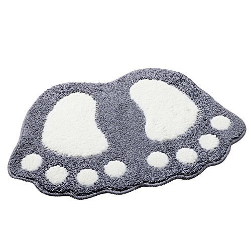 Shanna - Alfombrilla de baño antideslizante, para baño o ducha, alfombra de suelo absorbente, para sala de estar, sofá, cojín, poliéster, Gris, 40 x 60 cm Shanna - Alfombrilla de baño antideslizante, para baño o ducha, alfombra de suelo absorbente, para sala de estar, sofá, cojín, poliéster, Gris, 40 x 60 cm