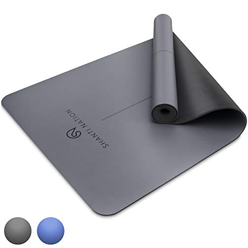 SHANTI NATION - Shanti Mat Pro XL - Esterilla de yoga antideslizante - extra grande - 195 x 68 x 0,4 cm - con caucho natural - también para pilates y fitness - gris frío SHANTI NATION - Shanti Mat Pro XL - Esterilla de yoga antideslizante - extra grande - 195 x 68 x 0,4 cm - con caucho natural - también para pilates y fitness - gris frío