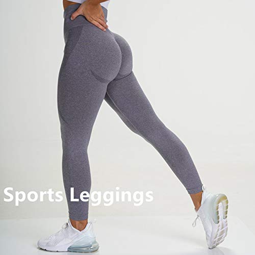 SHAPERIN Leggins Mayones Deportivos Mujer de Yoga Cintura Alta Anticelulitis Leggings de Entrenamiento Yoga Pilate Correr Azul L