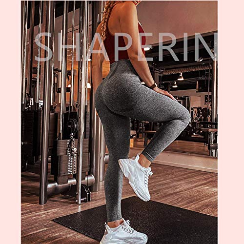 SHAPERIN Leggins Mayones Deportivos Mujer de Yoga Cintura Alta Anticelulitis Leggings de Entrenamiento Yoga Pilate Correr Azul L