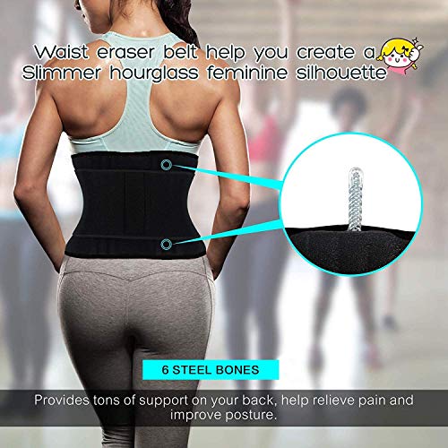 SHAPERX Sport Belt, Cinturón Deportivo Waist Trainer Faja Transpirable Posnatal Adelgazamiento para Mujer,UK-DT8010-Black-M SHAPERX Sport Belt, Cinturón Deportivo Waist Trainer Faja Transpirable Posnatal Adelgazamiento para Mujer,UK-DT8010-Black-M