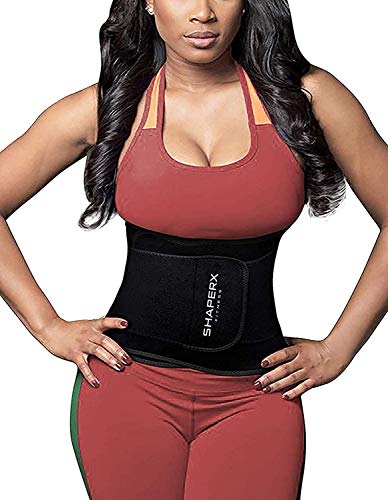 SHAPERX Sport Belt, Cinturón Deportivo Waist Trainer Faja Transpirable Posnatal Adelgazamiento para Mujer,UK-DT8010-Black-M