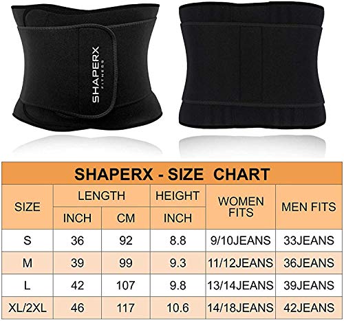 SHAPERX Sport Belt, Cinturón Deportivo Waist Trainer Faja Transpirable Posnatal Adelgazamiento para Mujer,UK-DT8010-Black-M