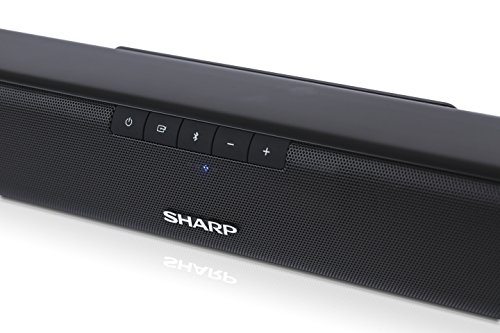 Sharp HT-SBW110 2.1 Slim - Barra de Sonido Cine en casa (Bluetooth, HDMI ARC/CEC, 180 W, Audio óptico Digital, AUX, 80 cm) Color Negro