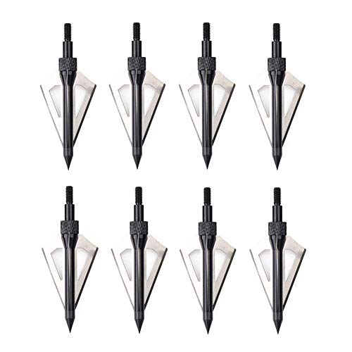 SHARROW 12 Piezas Puntas de Flechas 3 Hojas Cuchillas Agudas Broadhead 100 Grains con Caja para Flechas de Ballesta Flechas de Carbono (Negro)