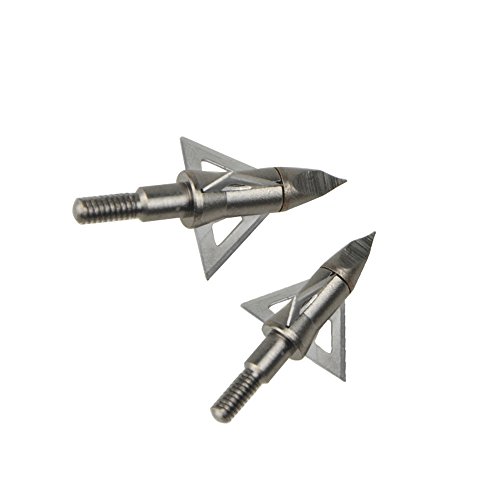 SHARROW 12pcs Punta de Flecha 100Grains Broadhead para Flechas de Carbono Ballesta (6)