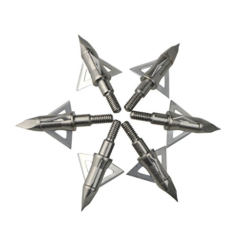 SHARROW 12pcs Punta de Flecha 100Grains Broadhead para Flechas de Carbono Ballesta (6)