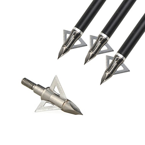 SHARROW 12pcs Punta de Flecha 100Grains Broadhead para Flechas de Carbono Ballesta (6)