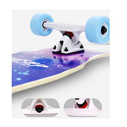 SHATONG Monopatín de Longboard de Cuatro Ruedas Junta Todopoderoso Profesional Principiante Adultos Jóvenes Highway la Calle Cepillo Doble Alice Junta niños y niñas de Danza (Color : A) SHATONG Monopatín de Longboard de Cuatro Ruedas Junta Todopoderoso Profesional Principiante Adultos Jóvenes Highway la Calle Cepillo Doble Alice Junta niños y niñas de Danza (Color : A)