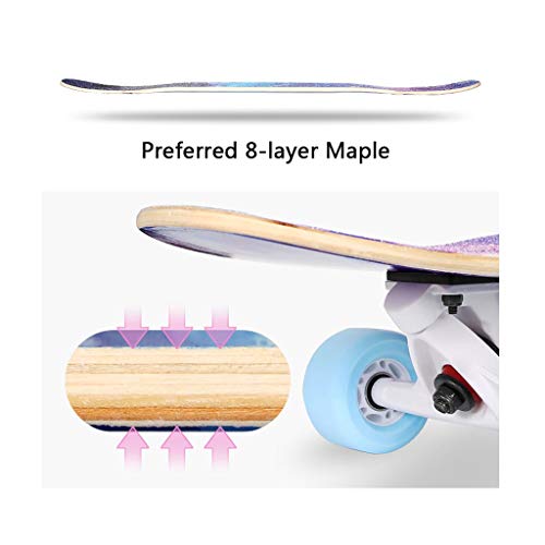 SHATONG Monopatín de Longboard de Cuatro Ruedas Junta Todopoderoso Profesional Principiante Adultos Jóvenes Highway la Calle Cepillo Doble Alice Junta niños y niñas de Danza (Color : A) SHATONG Monopatín de Longboard de Cuatro Ruedas Junta Todopoderoso Profesional Principiante Adultos Jóvenes Highway la Calle Cepillo Doble Alice Junta niños y niñas de Danza (Color : A)