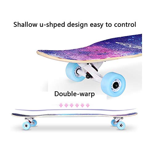 SHATONG Monopatín de Longboard de Cuatro Ruedas Junta Todopoderoso Profesional Principiante Adultos Jóvenes Highway la Calle Cepillo Doble Alice Junta niños y niñas de Danza (Color : A) SHATONG Monopatín de Longboard de Cuatro Ruedas Junta Todopoderoso Profesional Principiante Adultos Jóvenes Highway la Calle Cepillo Doble Alice Junta niños y niñas de Danza (Color : A)