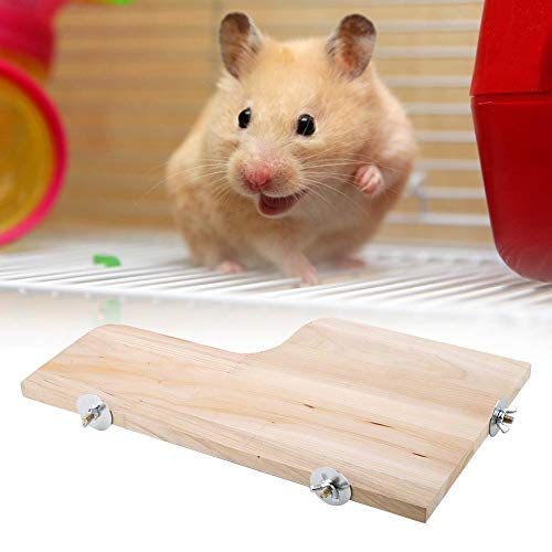 Sheens Plataforma de hámster, Juguete de trampolín de Animales pequeños en Forma de L Salto de Madera Escalada Zona de Juegos para ratón Ardilla de Chinchilla Jerbo Enano