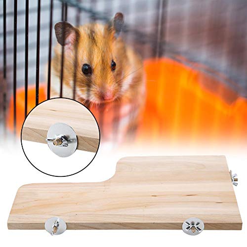 Sheens Plataforma de hámster, Juguete de trampolín de Animales pequeños en Forma de L Salto de Madera Escalada Zona de Juegos para ratón Ardilla de Chinchilla Jerbo Enano