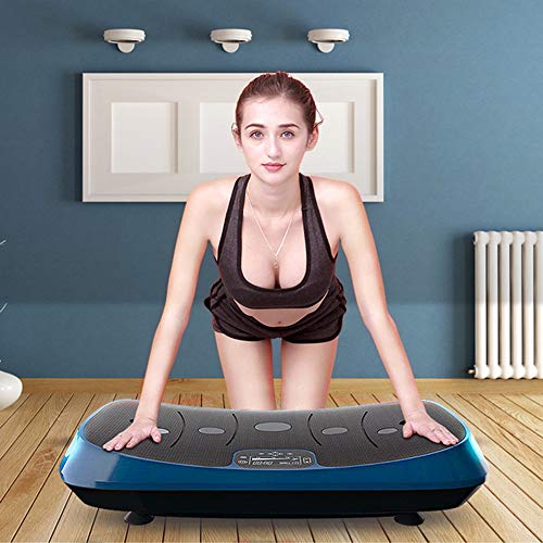 SHEHUIREN Plataforma Vibratoria Ultra Delgado Máquina De Ejercicio Entrenamiento Masaje Motor Silencioso con Control Remoto Y Bandas De Elásticas para Perder Peso Rápida Y Relajar Músculos