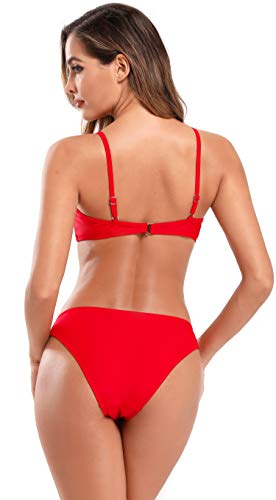 SHEKINI Conjunto De Bikini para Mujer Halter Ties-up Ajustable Cruzar Cuello Alto Cutout Beach Bikinis Estampado Floral Parte Inferior del Bikini Bañador De Dos Piezas
