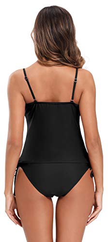 SHEKINI Mujer Bañador Split Maternity Trajes de Baño Tankini Bañadores Trajes de Baño de Talla Grande para Mujer (M, Negro)