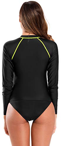 SHEKINI Mujer Conjunto de Cremallera de Traje de BaƱo Dividido de Manga Larga Protector Solar Traje de BaƱo de Secado RƔpido (M, Negro) SHEKINI Mujer Conjunto de Cremallera de Traje de BaƱo Dividido de Manga Larga Protector Solar Traje de BaƱo de Secado RƔpido (M, Negro)
