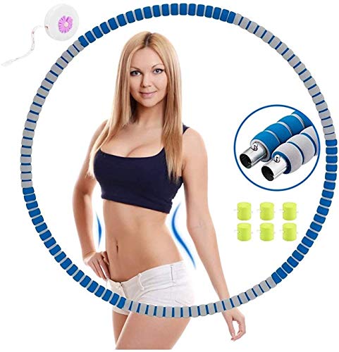 Shengluu Fitness Hula Hoop Hula Hoop 6 Secciones con aro de Espuma de Fitness extraíble, Ajustable Hula Hoop Quema de Grasa