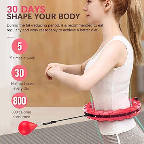 Shengluu Hula Hoop - Aro Inteligente para Ejercicios con Bola de inercia, aro para Yoga, Masaje para Perder Peso, Equipo de Ejercicio, Anillo de Centro de Gravedad extraíble para Quemar Grasa