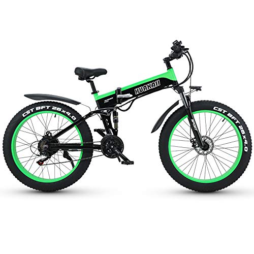 Shengmilo Bicicletas eléctricas de 26 Pulgadas, Bicicleta eléctrica de montaña Plegable, 1000W 48V13ah, batería de células, Bicicleta eléctrica, Bicicleta eléctrica para Hombres de Mujeres (Verde) Shengmilo Bicicletas eléctricas de 26 Pulgadas, Bicicleta eléctrica de montaña Plegable, 1000W 48V13ah, batería de células, Bicicleta eléctrica, Bicicleta eléctrica para Hombres de Mujeres (Verde)