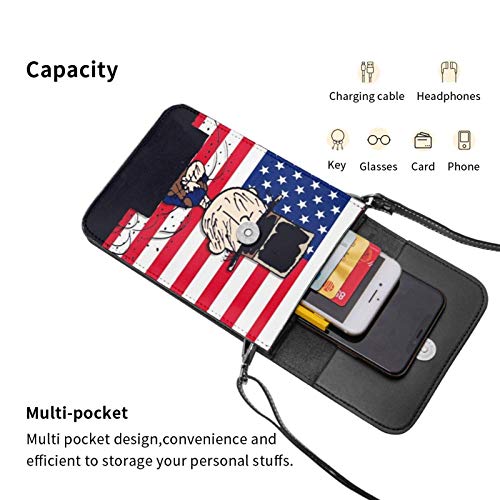 shenguang Charlie Brown - Cartera para teléfono celular, billetera para teléfono inteligente, bolsa para teléfono celular con correa para el hombro y botón magnético shenguang Charlie Brown - Cartera para teléfono celular, billetera para teléfono inteligente, bolsa para teléfono celular con correa para el hombro y botón magnético
