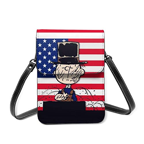 shenguang Charlie Brown - Cartera para teléfono celular, billetera para teléfono inteligente, bolsa para teléfono celular con correa para el hombro y botón magnético shenguang Charlie Brown - Cartera para teléfono celular, billetera para teléfono inteligente, bolsa para teléfono celular con correa para el hombro y botón magnético