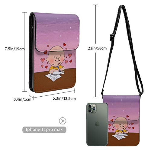 shenguang Charlie Brown - Cartera para teléfono celular, billetera para teléfono inteligente, bolsa para teléfono celular con correa para el hombro y botón magnético shenguang Charlie Brown - Cartera para teléfono celular, billetera para teléfono inteligente, bolsa para teléfono celular con correa para el hombro y botón magnético
