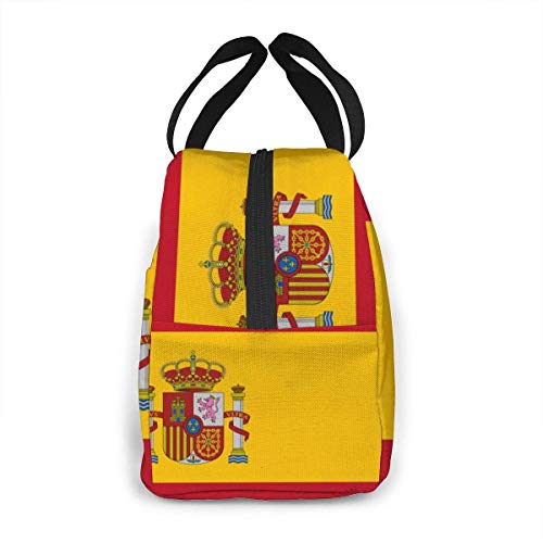 shenguang Fiambrera con bandera de España, resistente bolsa de almuerzo con aislamiento, fácil limpieza, resistente al agua, enfriador de almuerzo, organizador de refrigerios con bolsillos p shenguang Fiambrera con bandera de España, resistente bolsa de almuerzo con aislamiento, fácil limpieza, resistente al agua, enfriador de almuerzo, organizador de refrigerios con bolsillos p