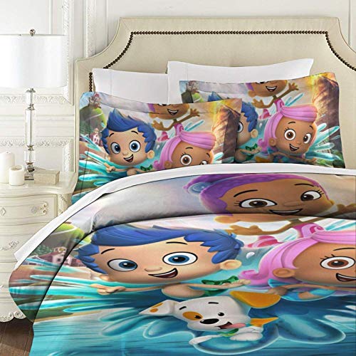 shenguang Juego de edredón de Ropa de Cama Bub-Ble Gup-Pies Juegos de Cama completos de 3 Piezas Microfibra Suave y cómoda Ligero con 2 Fundas de Almohada 86 'X70'