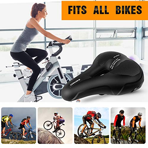 shenkey Sillín de Bicicleta, cómodo Asiento de Bicicleta Espuma de Memoria Cojín para Silla de Montar Acolchada, Reemplazo de sillín de Bicicleta Hueca y ergonómica para MTB, Bicicletas de Carretera shenkey Sillín de Bicicleta, cómodo Asiento de Bicicleta Espuma de Memoria Cojín para Silla de Montar Acolchada, Reemplazo de sillín de Bicicleta Hueca y ergonómica para MTB, Bicicletas de Carretera