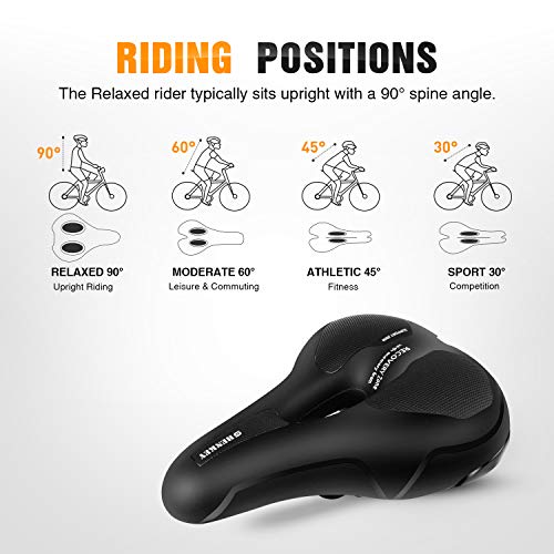 shenkey Sillín de Bicicleta, cómodo Asiento de Bicicleta Espuma de Memoria Cojín para Silla de Montar Acolchada, Reemplazo de sillín de Bicicleta Hueca y ergonómica para MTB, Bicicletas de Carretera shenkey Sillín de Bicicleta, cómodo Asiento de Bicicleta Espuma de Memoria Cojín para Silla de Montar Acolchada, Reemplazo de sillín de Bicicleta Hueca y ergonómica para MTB, Bicicletas de Carretera