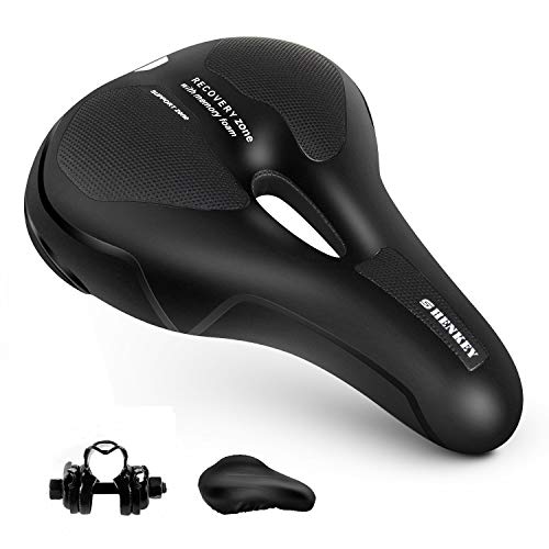shenkey Sillín de Bicicleta, cómodo Asiento de Bicicleta Espuma de Memoria Cojín para Silla de Montar Acolchada, Reemplazo de sillín de Bicicleta Hueca y ergonómica para MTB, Bicicletas de Carretera shenkey Sillín de Bicicleta, cómodo Asiento de Bicicleta Espuma de Memoria Cojín para Silla de Montar Acolchada, Reemplazo de sillín de Bicicleta Hueca y ergonómica para MTB, Bicicletas de Carretera