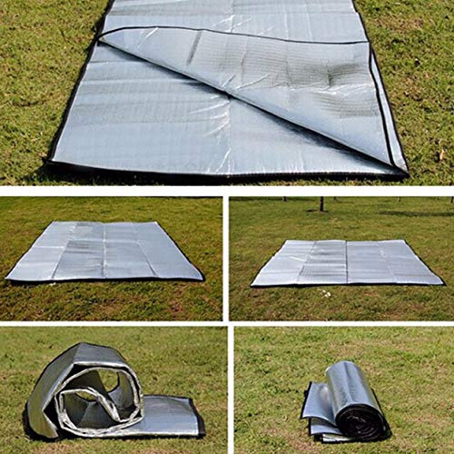 ShenyKan Colchoneta de Papel de Aluminio Impermeable Plegable de Doble Cara Colchoneta de Playa de Viaje al Aire Libre Colchón para Dormir para Acampar Senderismo