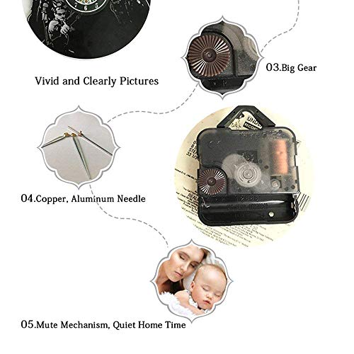SHHAO The Queen Rock Music Band - Reloj de pared de vinilo, lámpara de noche LED, 7 colores, reloj de pared, sala de estar, cocina, regalos únicos hechos a mano para decoración de pared (sin luz) SHHAO The Queen Rock Music Band - Reloj de pared de vinilo, lámpara de noche LED, 7 colores, reloj de pared, sala de estar, cocina, regalos únicos hechos a mano para decoración de pared (sin luz)