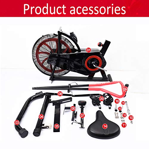 Shhjjyp Bicicleta De Ejercicio Air Assault Cardio Machine Fitness Cycle Heavy Duty Commercial Bike Full Body Gym Cross Fit Workout