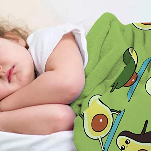 SHHSGZ Yoga de Aguacate Adultos y Niños Franela Mantas Impreso Manta Bedding Manta De Sofá Mantas para Cama Oficina Casa Viaje Mantas Tapiz Colgar en la Pared-S (120X150CM)