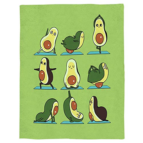 SHHSGZ Yoga de Aguacate Adultos y Niños Franela Mantas Impreso Manta Bedding Manta De Sofá Mantas para Cama Oficina Casa Viaje Mantas Tapiz Colgar en la Pared-S (120X150CM)