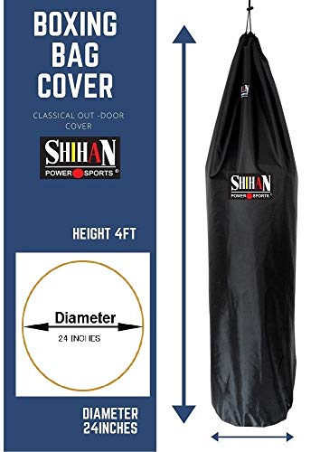 Shihan Power Sports - Funda impermeable para saco de boxeo (0,9 – 1,2 m – 61 cm de diámetro, para bolsas grandes, protección al aire libre, ideal para bolsas de boxeo independientes)