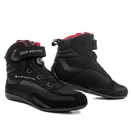 SHIMA EXO Vented, Botas Moto Hombre | Transpirables, Reforzados Zapatos Moto con sistema de cierre ATOP, Soporte Para el Tobillo, Suela Antideslizante, Mango de Cambio de Marchas (Negro, 43) SHIMA EXO Vented, Botas Moto Hombre | Transpirables, Reforzados Zapatos Moto con sistema de cierre ATOP, Soporte Para el Tobillo, Suela Antideslizante, Mango de Cambio de Marchas (Negro, 43)
