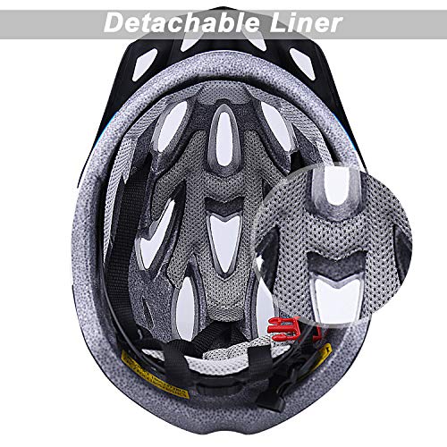 Shinmax Casco de Bicicleta Certificado CE Casco de Bicicleta para Hombre con Visera Desmontable Casco de Ciclismo Ligero Protección Seguridad Tamaño Ajustable Ciclismo Carretera Montaña Adultos