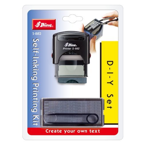 Shiny S-882 - Sello autoentintable personalizable (3 líneas de texto, altura de los caracteres de 4 mm), color azul Shiny S-882 - Sello autoentintable personalizable (3 líneas de texto, altura de los caracteres de 4 mm), color azul
