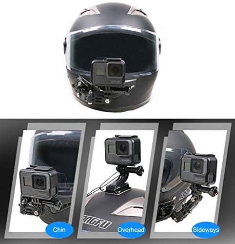 ShipeeKin Soporte de mandíbula para casco de moto compatible con GoPro Hero 8/7/6/5/4 4+ 3 series y otras cámaras de acción.