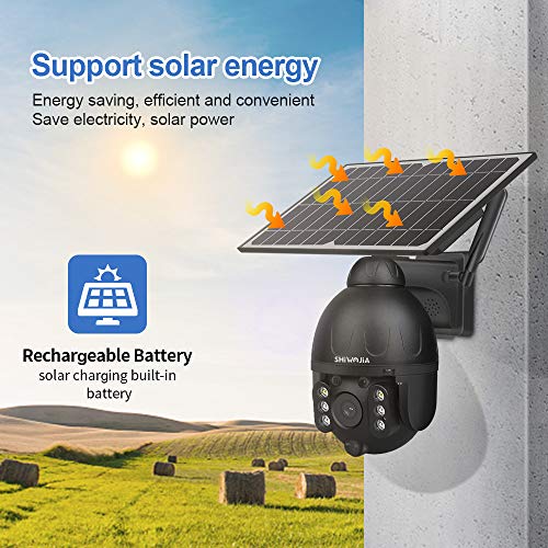 SHIWOJIA Camara Vigilancia WiFi Exterior Solar 1080P HD Sin Cables Cámara,Nivel-355° / Vertical-120° Giratoria Detección de Movimiento PIR,Visión Nocturna, Impermeable, Audio bidireccional SHIWOJIA Camara Vigilancia WiFi Exterior Solar 1080P HD Sin Cables Cámara,Nivel-355° / Vertical-120° Giratoria Detección de Movimiento PIR,Visión Nocturna, Impermeable, Audio bidireccional